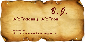 Bárdossy János névjegykártya