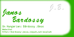 janos bardossy business card